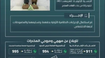 حرس الحدود في عسير يتصدى لمخالفي نظام الأمن بضبطهما وهما يحاولان تهريب 40 كيلوغرامًا من نبتة القات المخدرة.