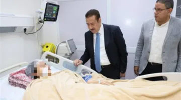 للمرة الثانية.. محافظ المنوفية يتفقد جرحى حادث الإقليمي