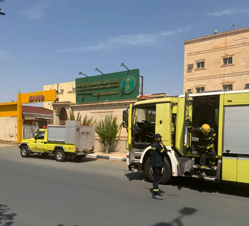 افتراض نشوب حريق في مكتب بيئة الخرمة افتراض نشوب حريق في مكتب بيئة الخرمة