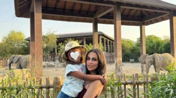 بالصور.. زوجة الميرغني تستمتع بعطلتها الصيفية مع ابنتها بين الحيوانات