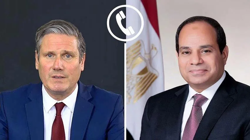 الرئيس السيسي ورئيس وزراء المملكة المتحدة يعبران عن سعادتهما بوقف القتال بين إسرائيل وإيران