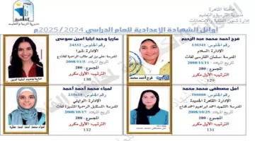 21 صورة لطلاب المرحلة الإعدادية الأوائل في القاهرة.. 182 منهم حققوا العلامة الكاملة