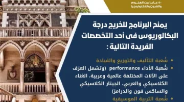 تنسيق الجامعات: تعرف على برنامج فنون الموسيقى في كلية التربية الموسيقية بالزمالك