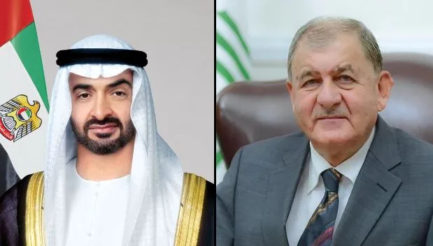 رئيسا الإمارات والعراق يشددان على دور الحلول الدبلوماسية في المنطقة رئيسا الإمارات والعراق يشددان على دور الحلول الدبلوماسية في المنطقة