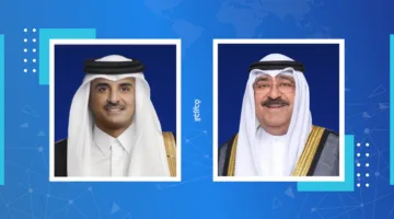 سمو أمير البلاد يتواصل هاتفياً مع أمير دولة قطر