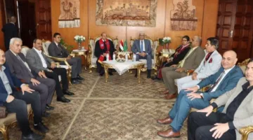 رئيس جامعة المنوفية يستضيف وفد الطائفة الإنجيلية لتهنئته بعيد الأضحى