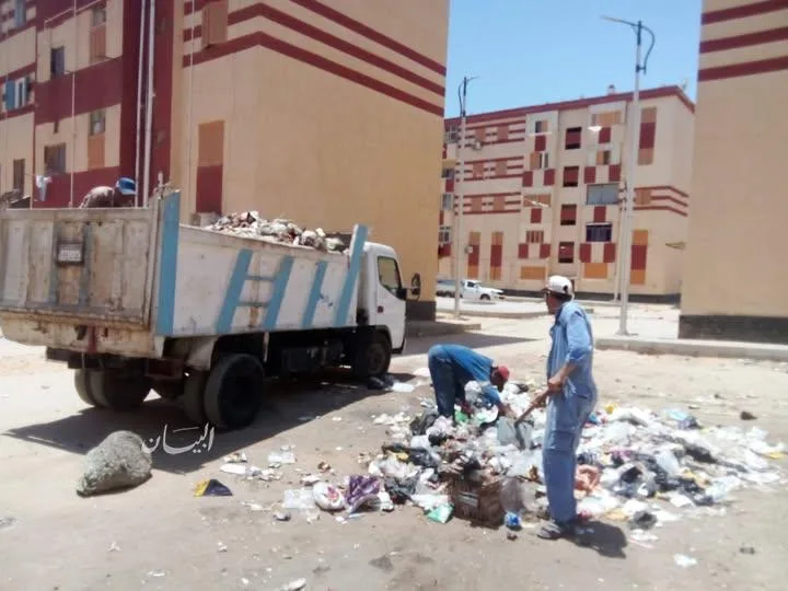 استمرار حملات التنظيف في مساكن الإيمان بالسويس لليوم الثاني استمرار حملات التنظيف في مساكن الإيمان بالسويس لليوم الثاني