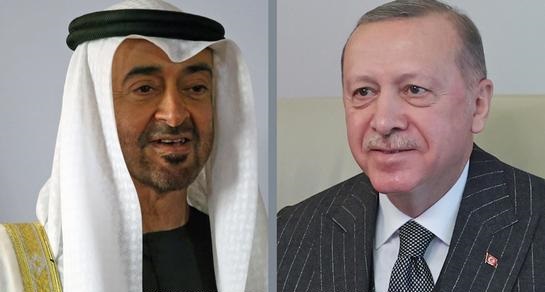 أردوغان ومحمد بن زايد يناقشان النزاع بين إسرائيل وإيران أردوغان ومحمد بن زايد يناقشان النزاع بين إسرائيل وإيران