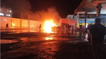 مصرع سائق سيارة بنزين جراء حريق في محطة وقود بالعاشر من رمضان