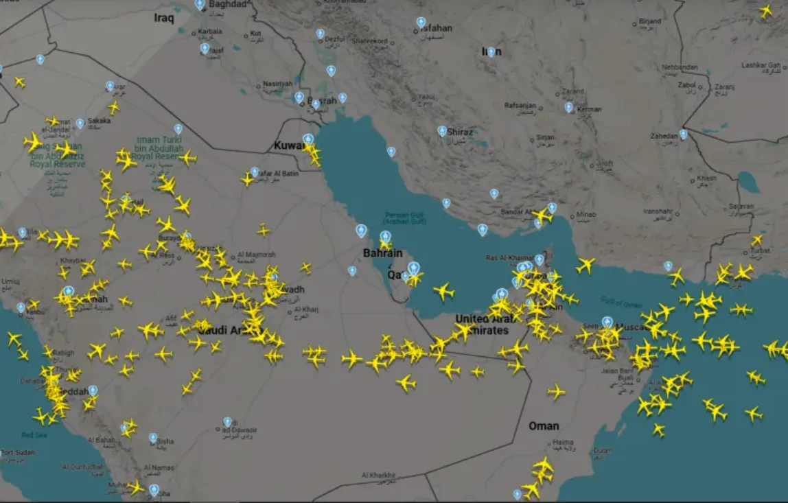 إغلاق المجال الجوي في قطر، البحرين، الإمارات، الكويت، والعراق إغلاق المجال الجوي في قطر، البحرين، الإمارات، الكويت، والعراق