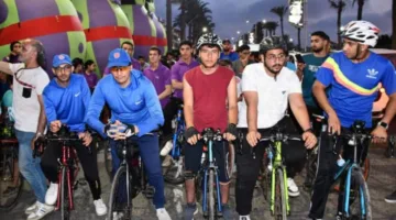 وزير الشباب والرياضة ومحافظ دمياط يطلقان سباق دراجات بمناسبة العيد القومي للمحافظة