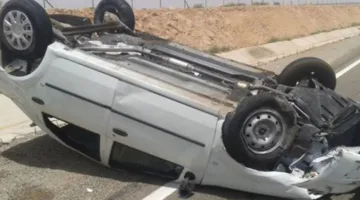 مقتل امرأة وإصابة زوجها وأبنائها في حادث انقلاب سيارة خاصة بمدينة 6 أكتوبر