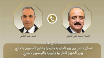 مكالمة هاتفية بين وزير الخارجية ووزير الهجرة ونظيره التونسي