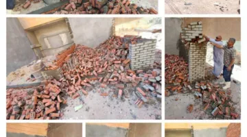 الأجهزة التنفيذية في أبو كبير بالشرقية تقضي على مخالفات البناء غير المرخصة في شارع السلام بمنشأة صالح.