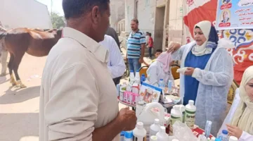 الطب البيطري ينظم قافلة مجانية في عزبة 7 بسيف الدين بمركز الزرقا