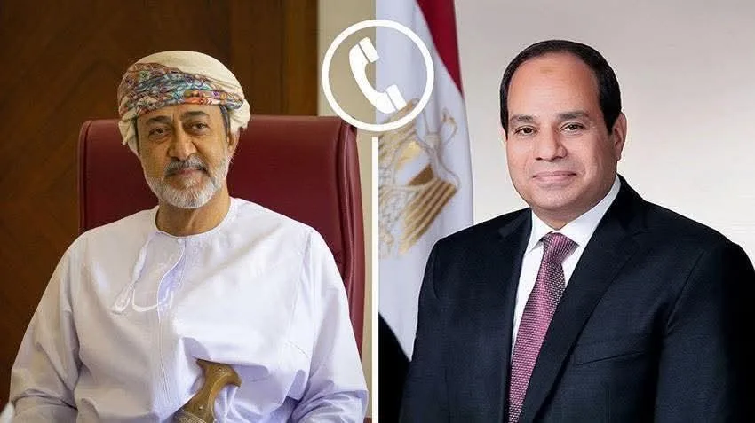 الرئيس عبد الفتاح السيسي يتواصل هاتفيًا مع السلطان هيثم بن طارق آل سعيد، سلطان عُمان. الرئيس عبد الفتاح السيسي يتواصل هاتفيًا مع السلطان هيثم بن طارق آل سعيد، سلطان عُمان.