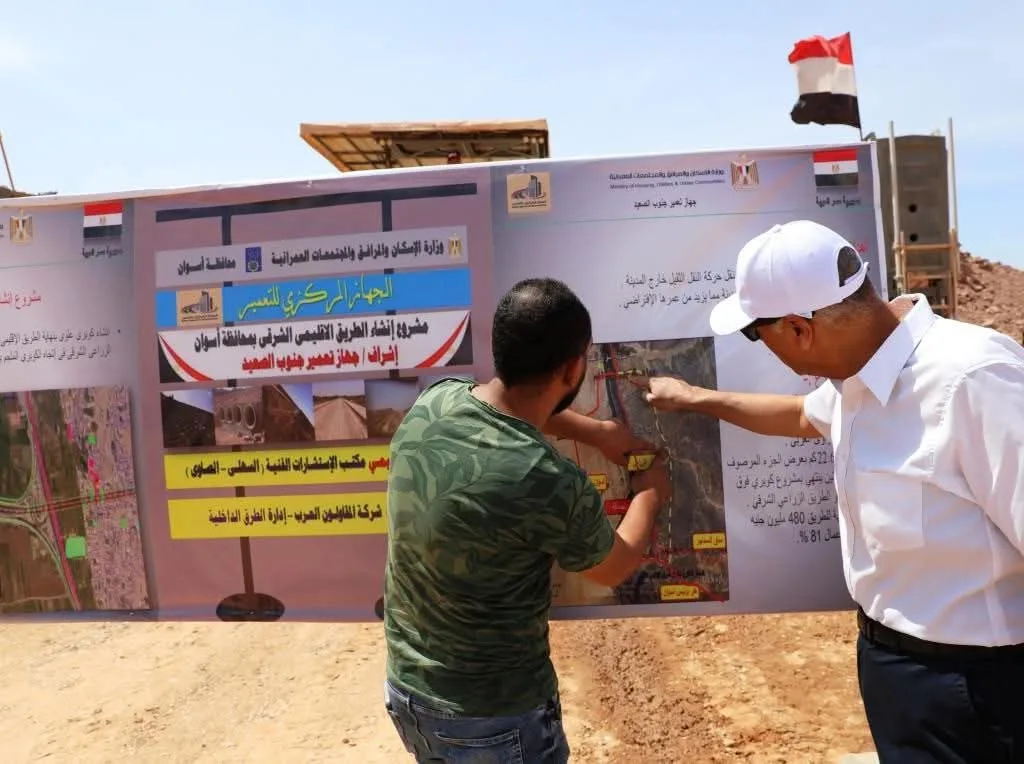 محافظ أسوان يطلب تسريع وتيرة تنفيذ مشروع إنشاء الطريق الإقليمي الدائري الشرقي