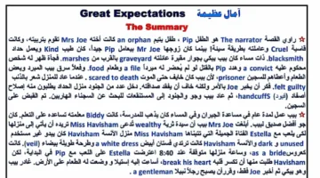 ملخص رواية آمال عظيمة لطلاب الصف الثالث الثانوي 2025