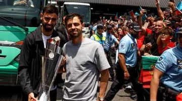 احتفال كبير لمنتخب البرتغال في لشبونة دون رونالدو