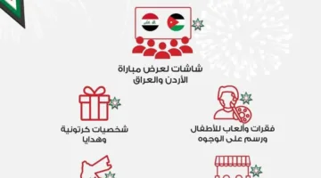 احتفالات وطنية ومناطق مخصصة لبث مباراة الأردن والعراق