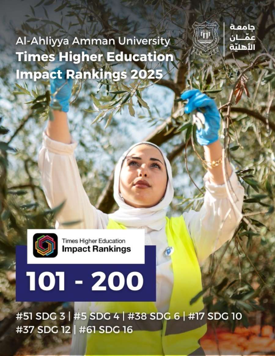 عمان الأهلية تحقق إنجازاً عالميًا بتصنيفها في الفئة (101-200) ضمن تصنيف التايمز لتأثير الجامعات لعام 2025. عمان الأهلية تحقق إنجازاً عالميًا بتصنيفها في الفئة (101-200) ضمن تصنيف التايمز لتأثير الجامعات لعام 2025.