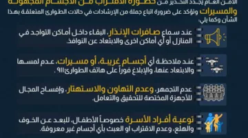 الأمن العام ينبه من مخاطر الاقتراب من الطائرات المسيرة والأجسام الغريبة، تحت طائلة المسؤولية القانونية.