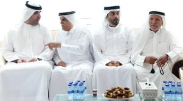 أحمد بن سعود وغباش والشيوخ يقدمون التعازي في وفاة محمد عبيدالله