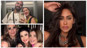 أسما منير وزوجها وبوسي يتألقون في سيلفي جريء.. لقطات من عالم الفن