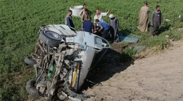 أسماء المصابين في حادث انقلاب حافلة صغيرة بالمنيا