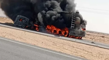 إصابة شخصين جراء اندلاع حريق في شاحنة وسط سيناء