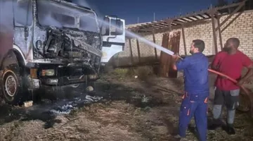 إطفاء حريق في مزرعة بمدينة أجدابيا