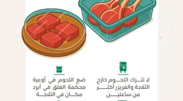 إنفوجرافيك: إرشادات للحفاظ على جودة وسلامة اللحوم من الفساد