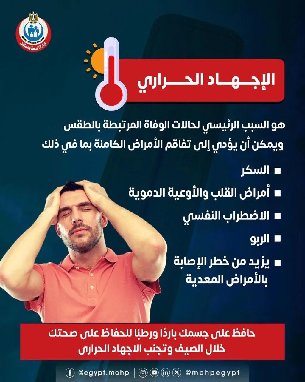 الإجهاد الحراري: خطر صيفي يؤثر على صحتك ويدعو للجدية.