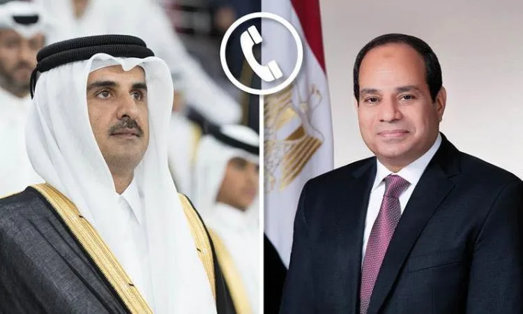 الرئيس السيسي يعلن موقف مصر الرافض التام لأي انتهاك يهدد سيادة قطر الرئيس السيسي يعلن موقف مصر الرافض التام لأي انتهاك يهدد سيادة قطر