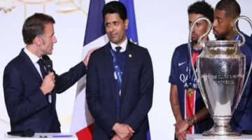 الرئيس الفرنسي يحتفل بلاعبي “باريس سان جيرمان” في قصر الإليزيه