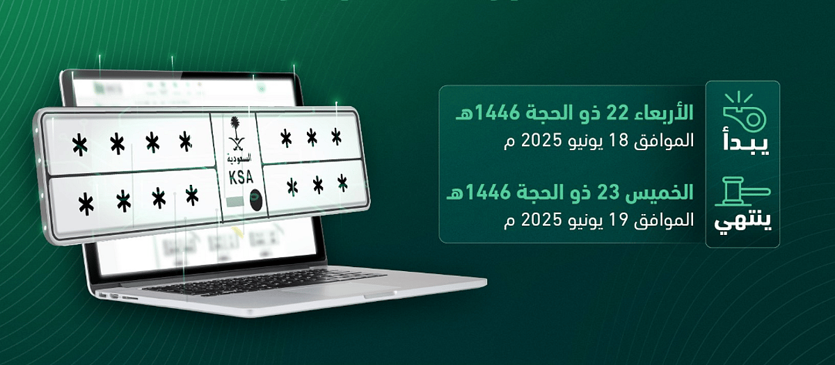 “المرور”: إطلاق مزاد اللوحات الإلكترونية يوم الأربعاء المقبل