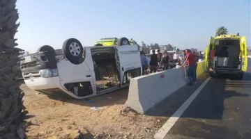 انقلاب ميكروباص في الشرقية يؤدي إلى إصابة 10 أشخاص