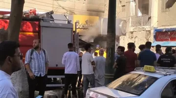 بالصور: حريق كبير يدمر متجر ملابس في شارع طه بالمنيا