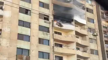 بالصور – حريق يندلع في شقة بإحدى العمارات السكنية في بني سويف