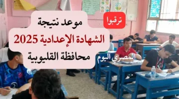 تاريخ إعلان نتائج الشهادة الإعدادية في القليوبية (رابط الاستعلام بالاسم ورقم الجلوس)