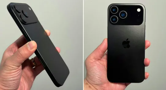 تسريب حديث يتيح نظرة أولى على هاتفي iPhone 17 Pro وiPhone 17 Air بلون أسود.