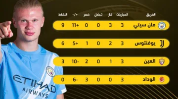 تصنيف المجموعة السابعة في كأس العالم للأندية: مانشستر سيتي يتصدر القائمة