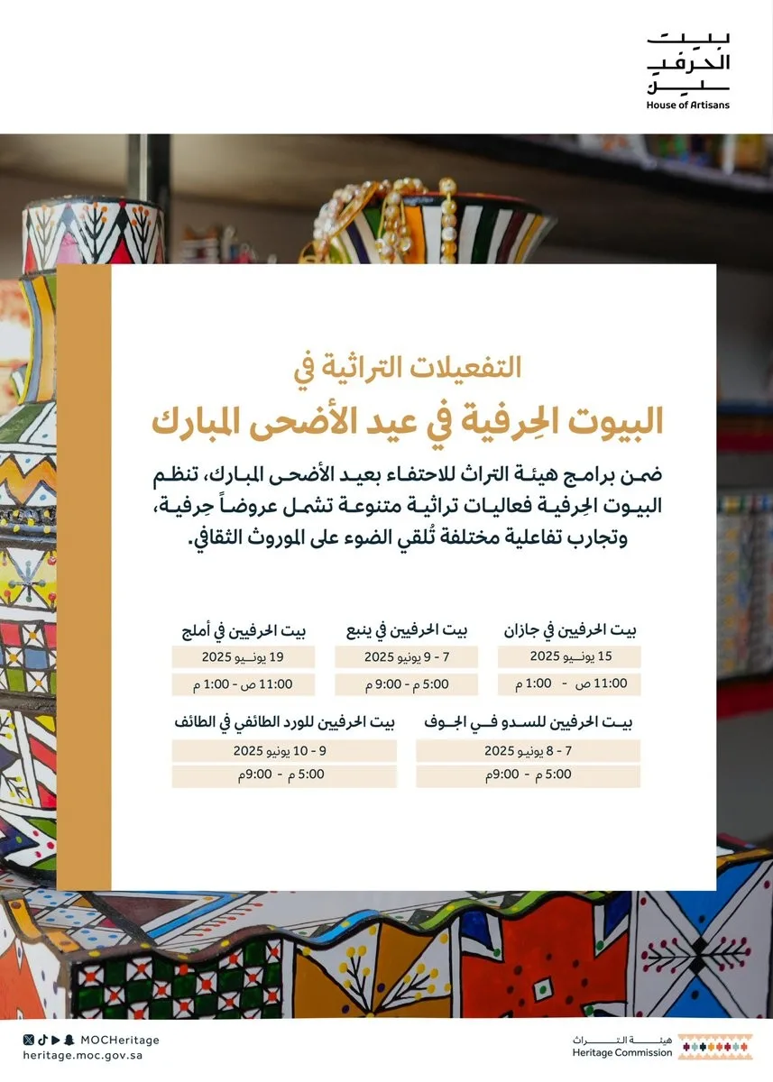 تفاصيل المنازل الحرفية في عيد الأضحى المبارك من قبل هيئة التراث تفاصيل المنازل الحرفية في عيد الأضحى المبارك من قبل هيئة التراث
