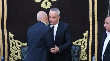 تقديم واجب العزاء في والد الفنان تامر عبدالمنعم في مسجد عمر مكرم