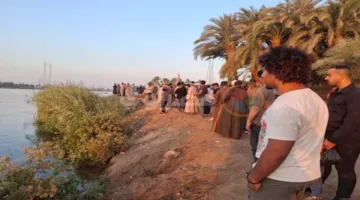تواصل جهود البحث عن ثلاثة مفقودين إثر غرق التروسيكل في أسيوط – صور
