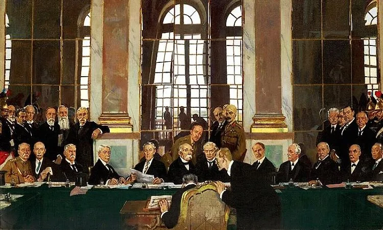 توقيع معاهدة فرساي في عام 1919 توقيع معاهدة فرساي في عام 1919