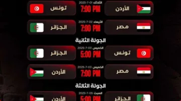 جدول مباريات البطولة العربية لكرة السلة للسيدات