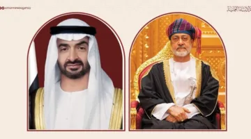 جلالة السلطان والشيخ رئيس دولة الإمارات يتباحثان حول التطورات المقلقة في المنطقة.