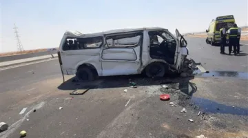 حادث فاجع على الطريق الإقليمي.. وفاة وإصابة 9 أفراد في تصادم بين ميكروباص وشاحنة ثقيلة