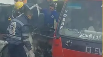 حادثة تصادم خطيرة على الطريق الدائري في الهرم تصيب أسرة بأكملها واثنين آخرين